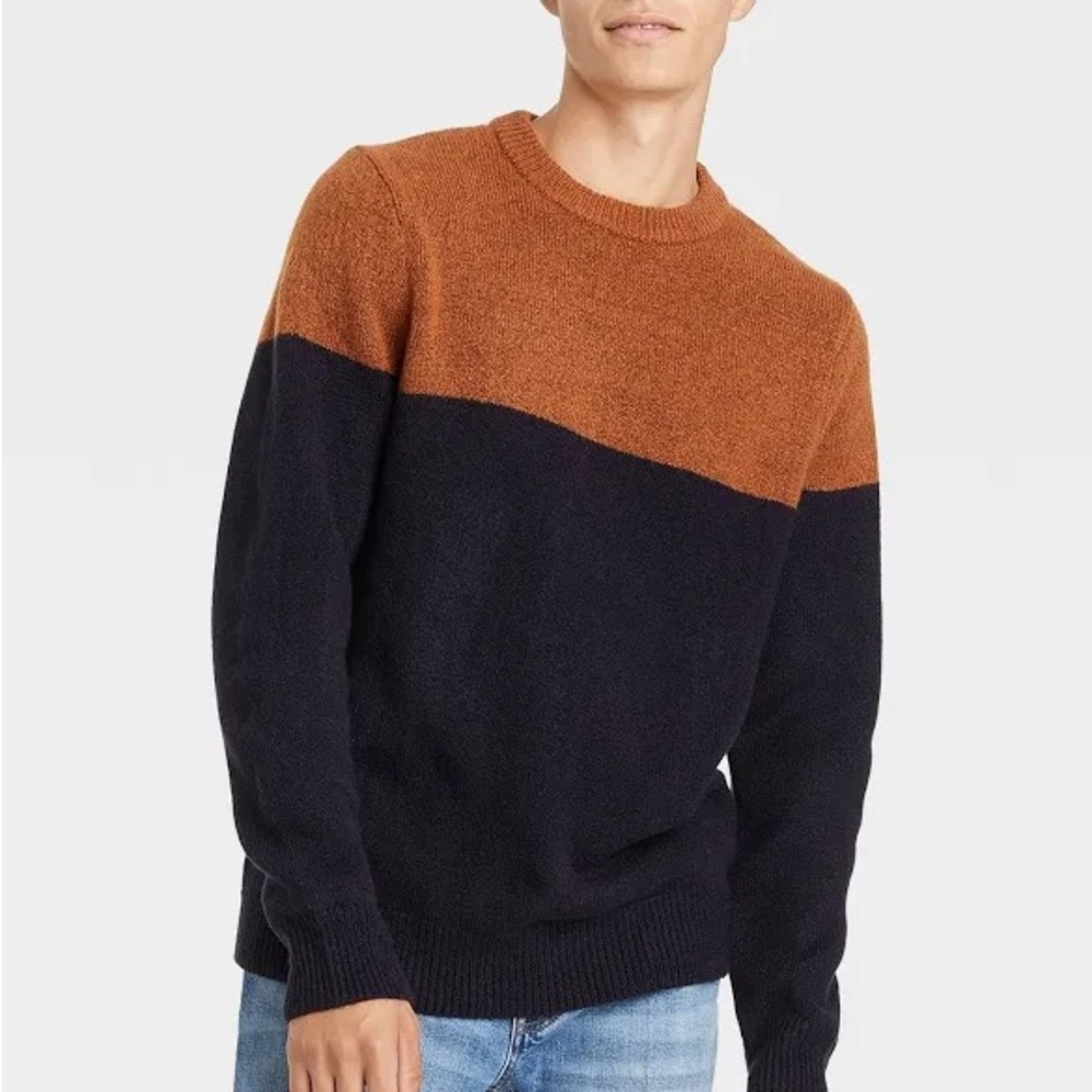 Goodfellow & Co Mens Standard Fit Crew Neck Sweater Xavier Navy • Size XL • NEW